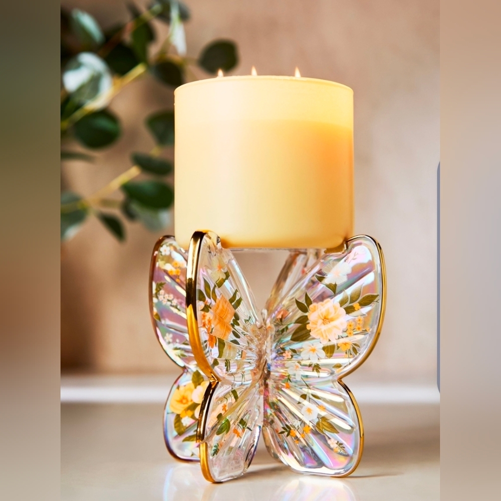 Bath and Body Works Butterfly Pedestal Candle Holder NEW